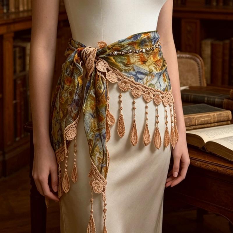 Tassel Fringe Trim - Богемный треугольный шарф с кисточками, модная