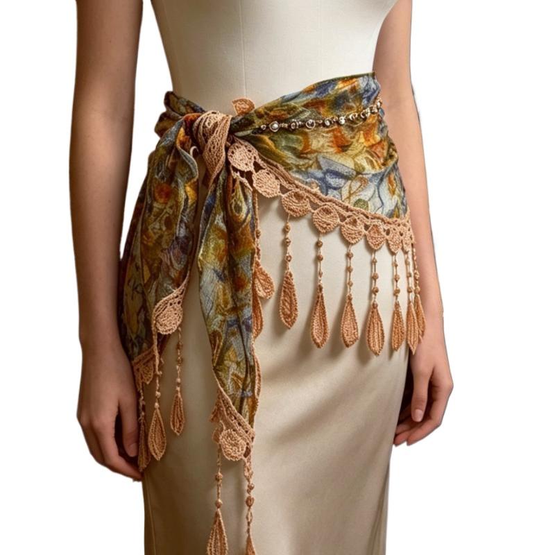 Богемный треугольный шарф с ки – обзор и цена Tassel Fringe Trim